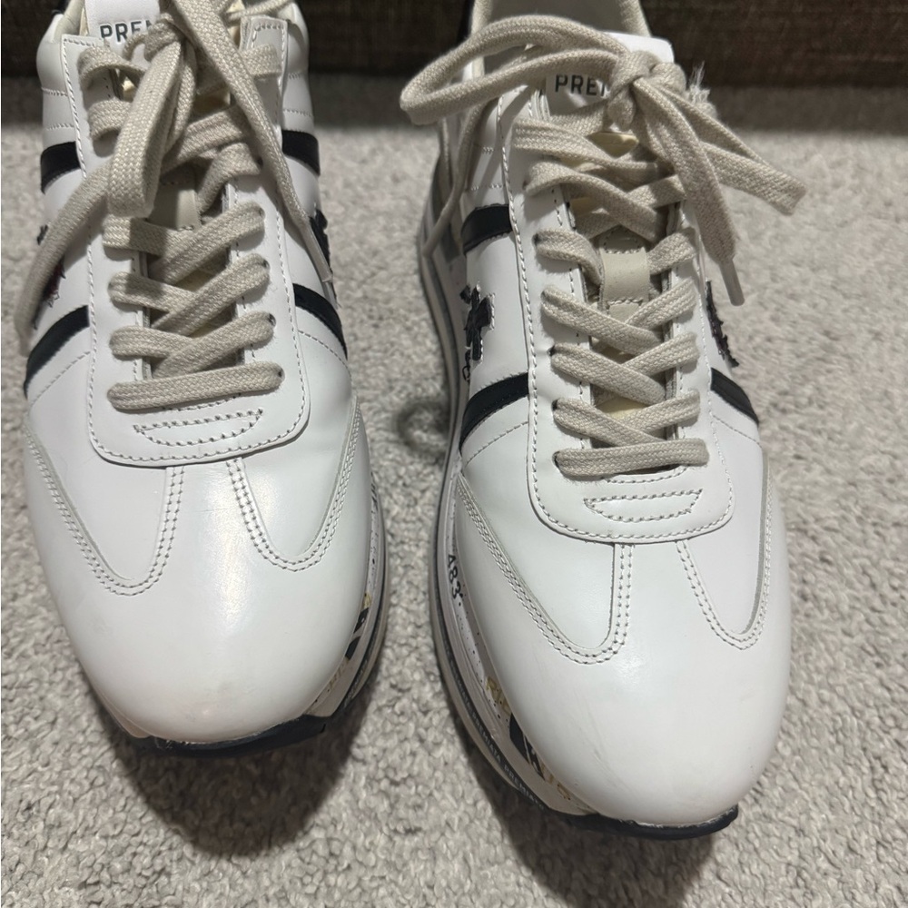 Premiata White and Black Sneakers